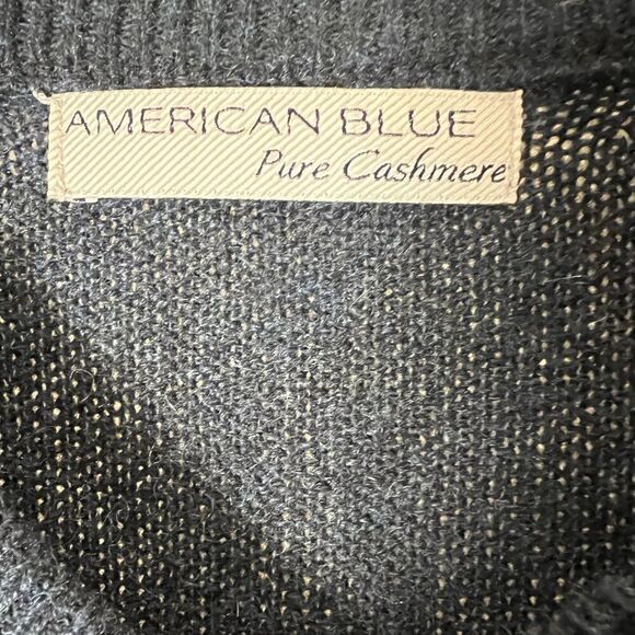 American blue pure cashmere pullover sweater vest color dark blue size XL - Picture 8 of 13